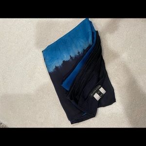 Eileen Fisher Sulk Ahibori tie died scarf. Stunning blues. Silk.